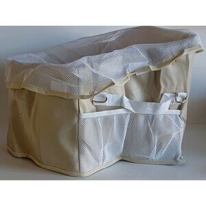 Soft vinyl Tan Storage Basket Plush Fabric Portable Mobile Basket Organizer.